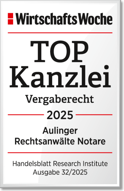 WiWo TOPKanzlei Vergaberecht 2025 Aulinger Rechtsanwälte Notare